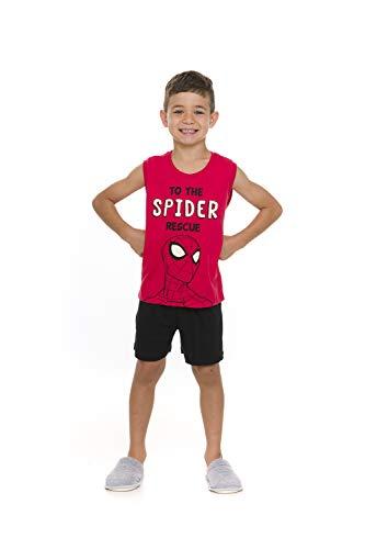 Conjunto de Pijama Spider, Spider, Masculino, Vermelho, 10