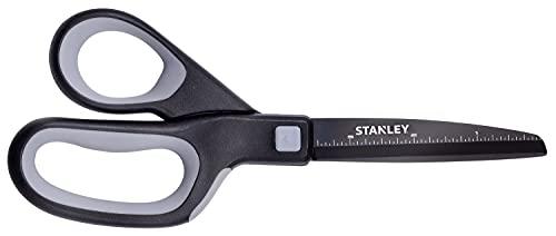 Tesoura Stanley de titânio premium de 20 cm com lâmina antiaderente e cabo ergonômico, tesoura cinza/preta (SCI8TINS)