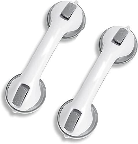 barras de apoio para banheiro, Suction Shower Grab Bars for Bathroom,12 inches Shower Handle with Strong Hold Suction Cups, Anti-Slip Grap Safety Grab Bars for Elderly (1 pack)