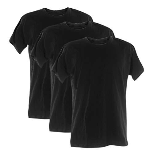 Kit 3 Camisetas 100% Algodão (Preto, GG)