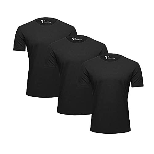 KIT 3 Camiseta Básica Masculina Anti Bolinhas Preto (M)
