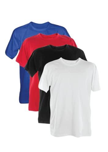 Kit 4 Camisetas Poliester 30.1 (Branco, Preto, Vermelho, Royal, GG)