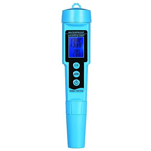 Romacci Medidor profissional 3 em 1 pH/ORP/TEMP Detector de água Multiparâmetro LCD digital Tri-medidor Multifuncional Monitor de qualidade da água Testador multiparâmetro de qualidade da água