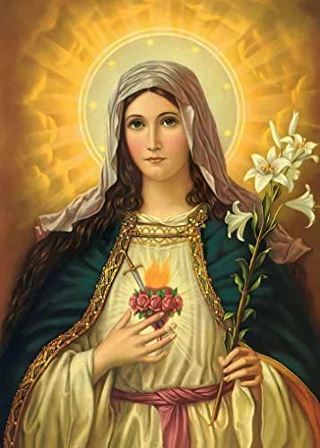Sagrado Coração de Maria (1800) de Pintor Barroco Desconhecido - 60x84 - Tela Canvas Para Quadro
