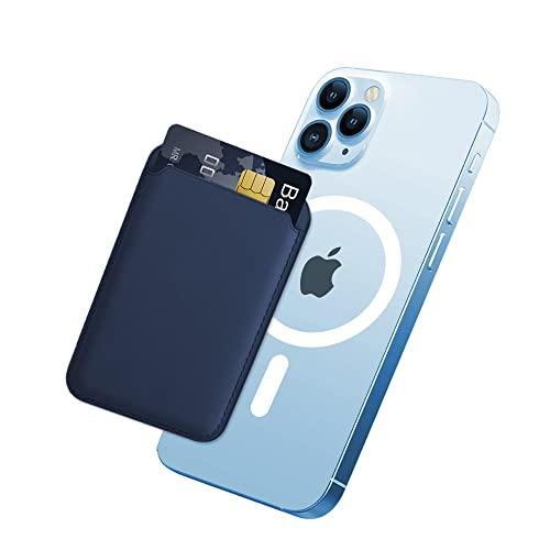 TWZKG Carteira magnética para cartão com MagSafe para iPhone 14 Pro Max/14 Plus/14 Pro/14, para iPhone 13 Pro Max/13 Pro/13/13 Mini, para iPhone 12/12 Pro/12 Max/12 Mini, Azul