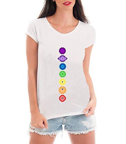 Camiseta Blusa Criativa Urbana 7 Chakras Esotérica Equilíbrio Branco P