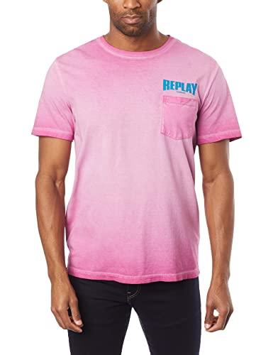 T-Shirt, Trademark, Replay, Masculino, Rosa, M