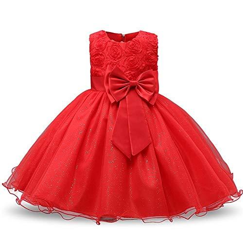 Vestido de princesa floral para meninas, vestido de verão, tutu, festa de aniversário para meninas, fantasia infantil, design de formatura, Vermelho, 7