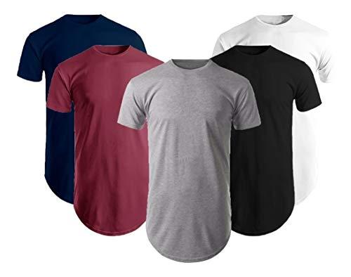 Kit Com 5 Camisas Blusas Masculinas Long Line Oversize Swag (P)