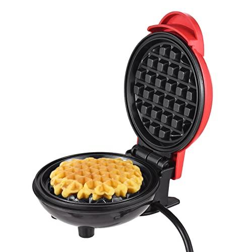 Lianai Mini Grill Máquina Waffle Maker Electirc Grelhado Redondo Sanduíche Ovos Multifuncional Aquecimento Panini Pão Poratble para Uso Interno Ao Ar Livre