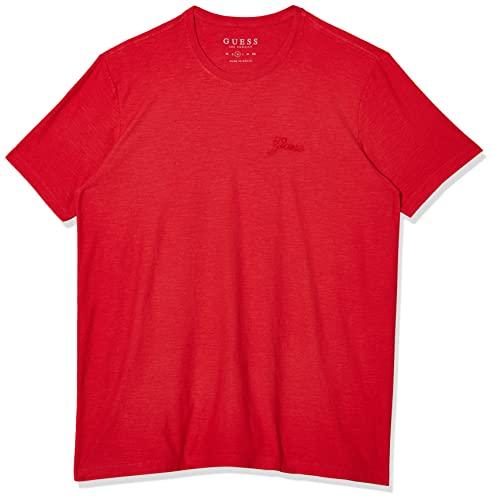 T-Shirt Bordado Manuscrito, Guess, Masculino, Vermelho, P