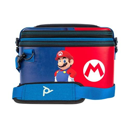 PDP Gaming Pull-N-Go Travel Case: 2-in-1 with Built-in Console Stand, Removeable Straps & Interchangeable Dividers - Power Pose Mario - Nintendo Switch
