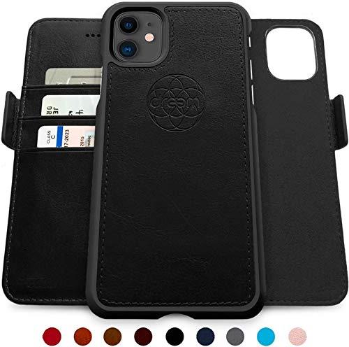 2-in-1 carteira-capas para iPhone SE 2020 iphone 8/7, magnético destacável Choque-choque TPU Slim-Case, proteção RFID, suporte de 2 vias, couro vegano de luxo, giftbox (iPhone 7/8 Plus,Black)
