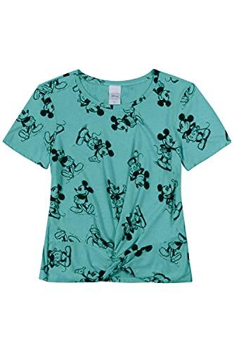 Camiseta Manga Curta Mickey, Feminino, Disney, Azul Claro, GG