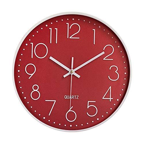 gazechimp Relógio de Parede Silencioso Tridimensional Moderno, de Quartzo, de Qualidade - vermelho, Tamanho real