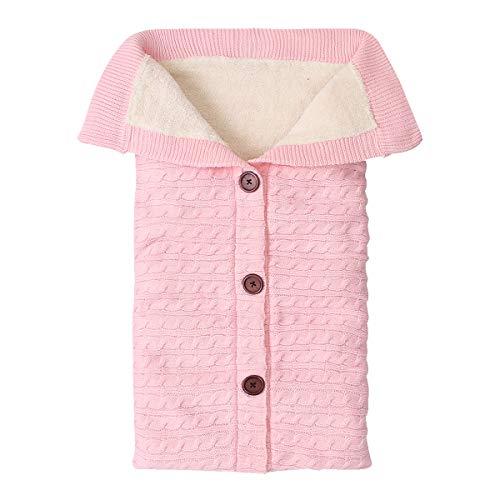 Yinuoday Cobertor para bebês recém-nascido, cobertor de lã para carrinho de bebê, cobertor de cochilo e veludo, saco de dormir para bebês e crianças pequenas grosso de malha macia e quente, rosa, 25.6*15.7 inch