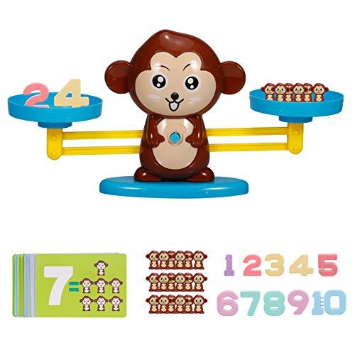 Miaoqian Balance Math Game Monkey Balance Counting Toys para Meninos Meninas Brinquedos de Números Educacionais