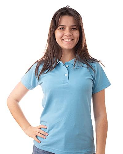 Camisa Gola Polo Feminina (G, Azul BB)