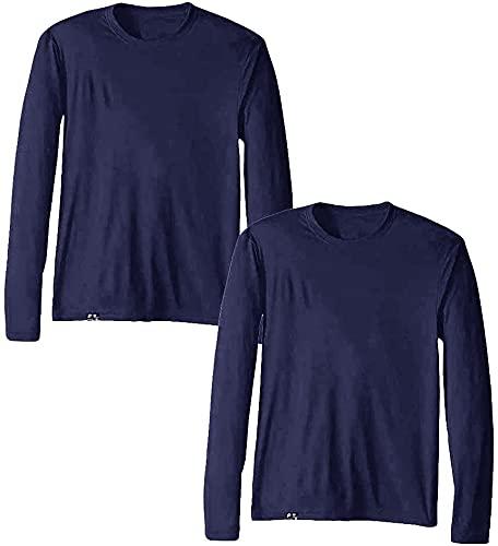 KIT 2 Camisetas UV Protection Masculina UV50+ Tecido Ice Dry Fit Secagem Rápida – G Azul Marinho