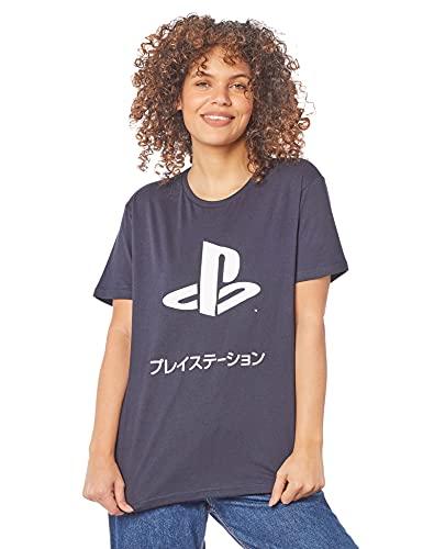 Camiseta Katakana, Unissex, Sony Playstation, Azul Marinho, G