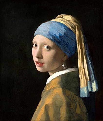 Menina com Brinco de Pérola de Johannes Vermeer - 50x59 - Tela Canvas Para Quadro