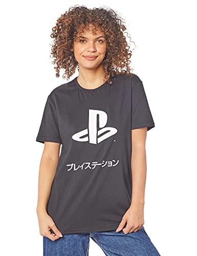 Camiseta Katakana, Unissex, Sony Playstation, Preta, P
