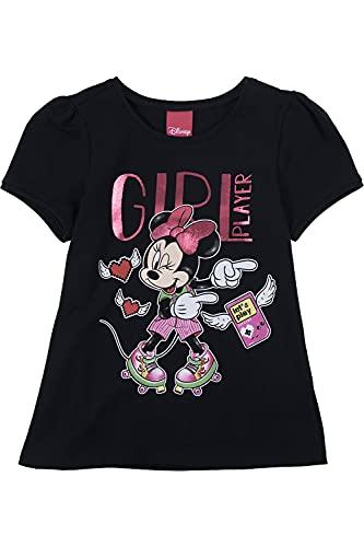 Camiseta Manga Curta, Meninas, Disney, Preto, 10