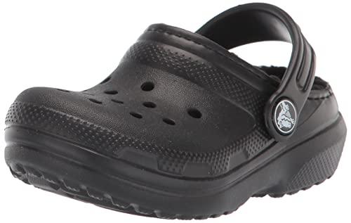 Sandália Classic Lined Clog T Clog, Crocs, Infantil Unissex, Black/Black, 24