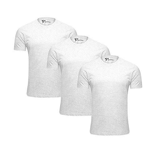 KIT 3 Camiseta Básica Masculina Anti Bolinhas Branco (P)