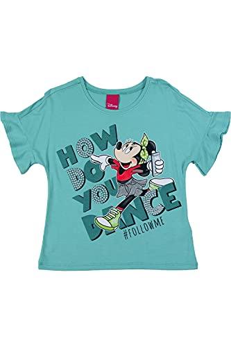 Camiseta Manga Curta Minnie, Meninas, Disney, Azul Claro, 4