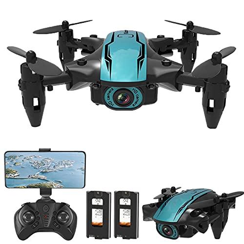Miaoqian Drone CS02 RC com câmera 480P Wifi FPV Drone iniciante Mini brinquedo quadricóptero dobrável para crianças sem cabeça Modo Track Flight Luzes LED