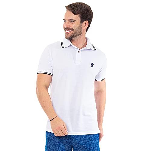 Camisa Polo Premium Masculina Polo Marine (GG, Branco)