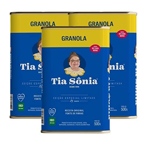Kit 3 Granola Tradicional Lata Edição Especial Tia Sônia 1,5 Kg