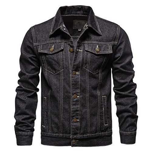 SevenDwarf casacos e jaquetas masculinos Jaqueta jeans manga longa com botão de algodão jaqueta casual slim fit masculina