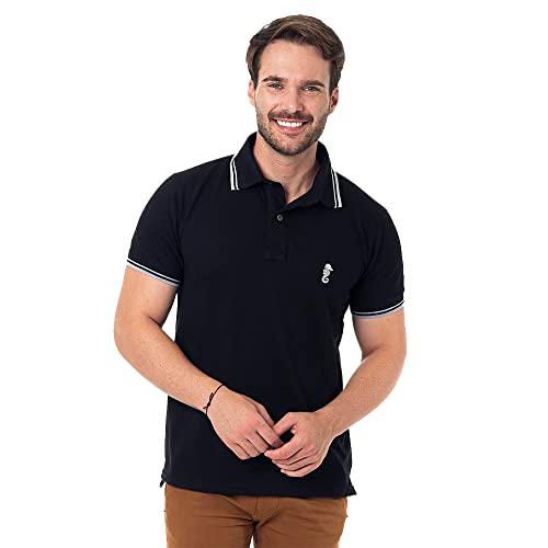 Camisa Polo Premium Masculina Polo Marine (P, Preto)