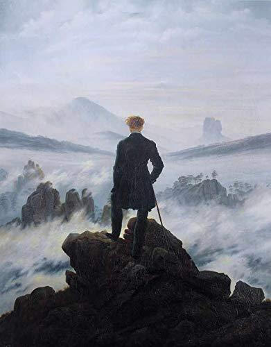 Andarilho Acima do Mar de Neblina de Caspar David Friedrich - 75x96 - Tela Canvas Para Quadro