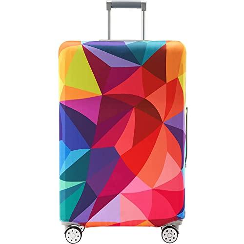 Dzyoleize Capas de bagagem para malas aprovadas pela Tsa, protetor de capa de mala para malas de 18 a 32 polegadas (Geometria colorida, M (mala de 22 a 25 polegadas))