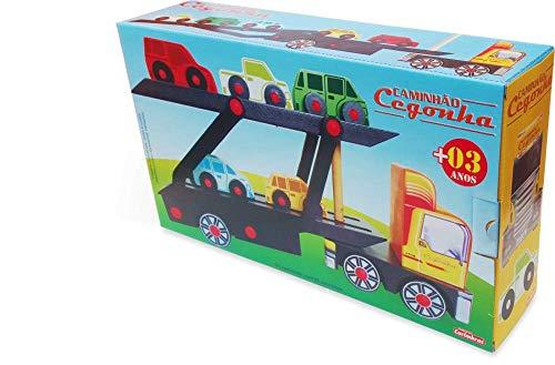 Caminhão Cegonha Brinquedo De Madeira Infantil Carimbras