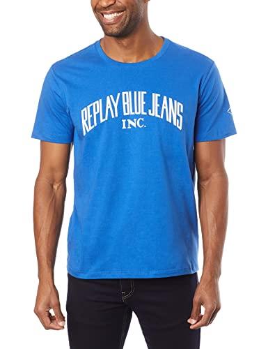 T-Shirt, Inc, Replay, Masculino, Azul, M