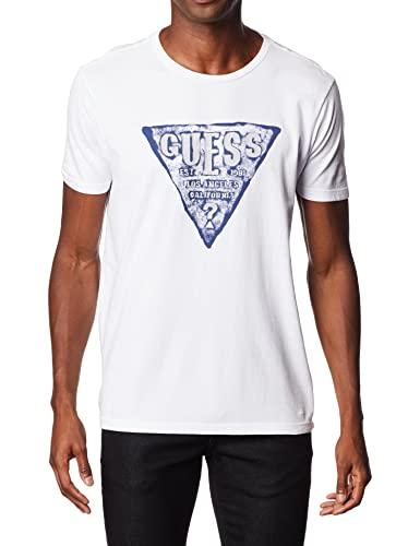 T-Shirt Triangulo Flocado, Guess, Masculino, Branco, 3G