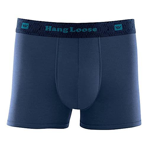 Cueca Boxer Modal Elast Bord, Hang Loose, Masculino, Azul Jeans Escuro, GG