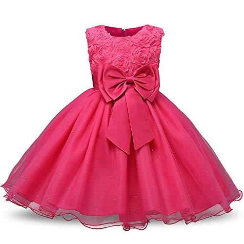Vestido de princesa floral para meninas, vestido de verão, tutu, festa de aniversário para meninas, fantasia infantil, design de formatura, Vermelho rosa, 7