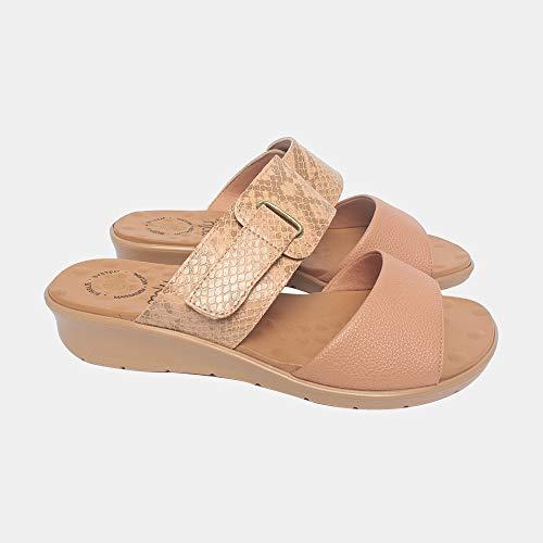 Sandália com Velcro Malu Super Comfort Cléo Feminino Antique 35