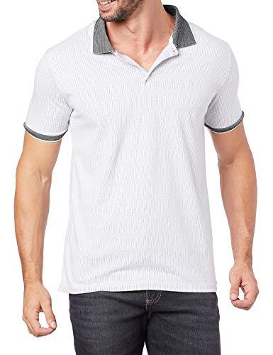 Camisa Polo Jacquard, Polo Wear, Masculino, Branco, P