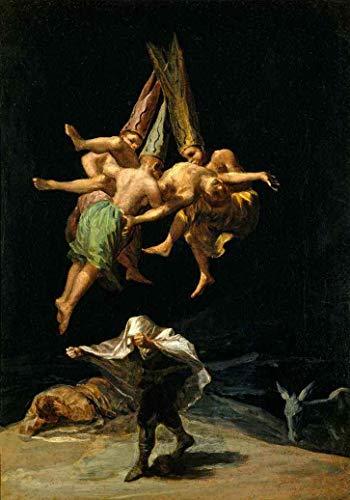 O Voo das Bruxas de Francisco de Goya - 50x71 - Tela Canvas Para Quadro