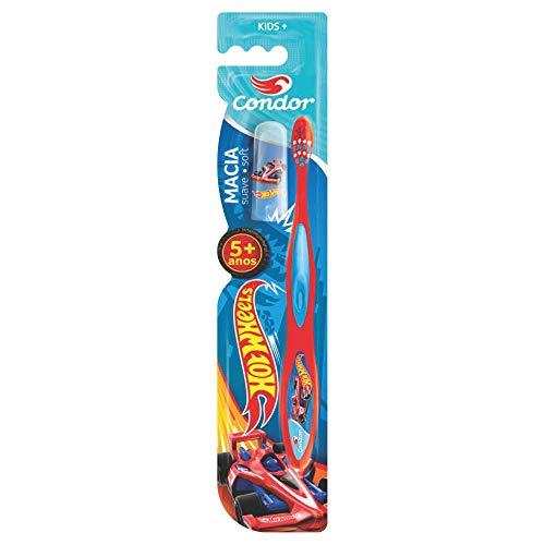 Escova Dental Infantil Hot Wheels 5 Anos ou Mais, Condor, Azul/Vermelho