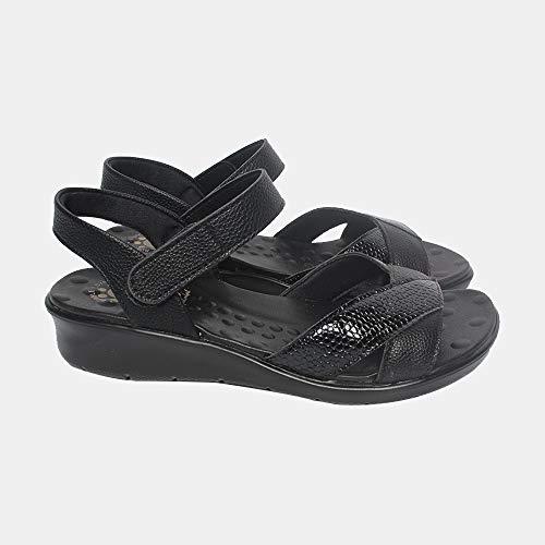 Sandália com Velcro Malu Super Comfort Cléo Feminino Preto 35