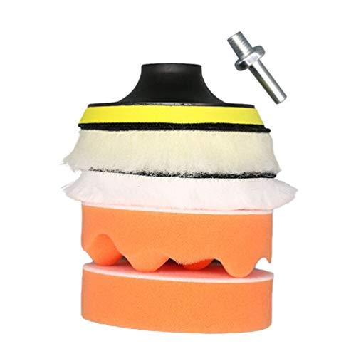Wakauto Kit de almofada de polimento para furadeira de espuma para carro, polimento, lacre autoadesivo, bola de lã para polimento, 7,6 cm, 6 peças
