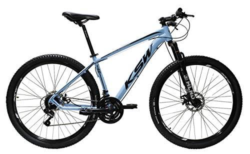 Bicicleta Aro 29 Ksw Aluminio Cambios Shimano 21 Marchas (Azul claro, 15)