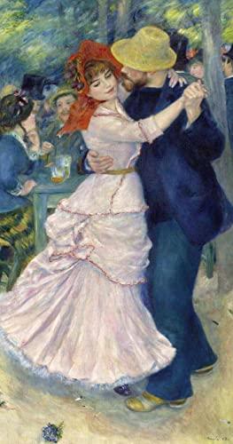 Dança em Bougival de Pierre-Auguste Renoir - 75x142 - Tela Canvas Para Quadro